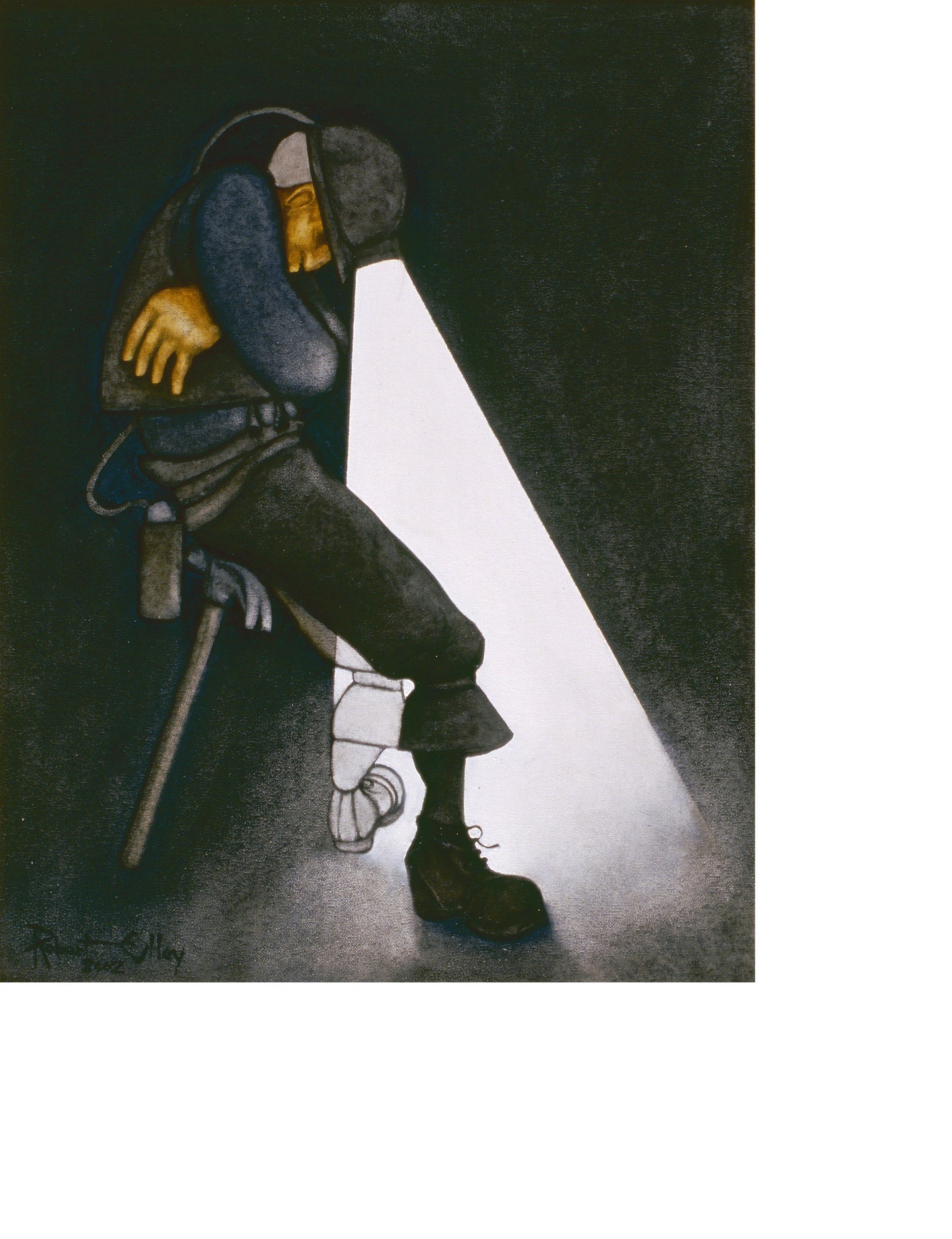 Coal Mining Print - Dozing Wagonway Man