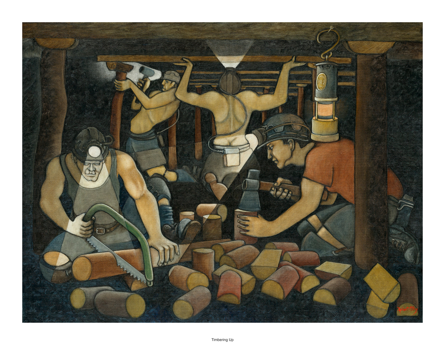 Coal Mining Prints - Timbering Up
