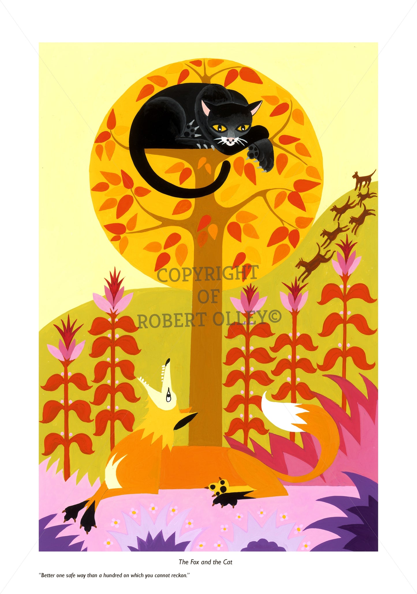 Aesop's Fables print - The Fox And The Cat