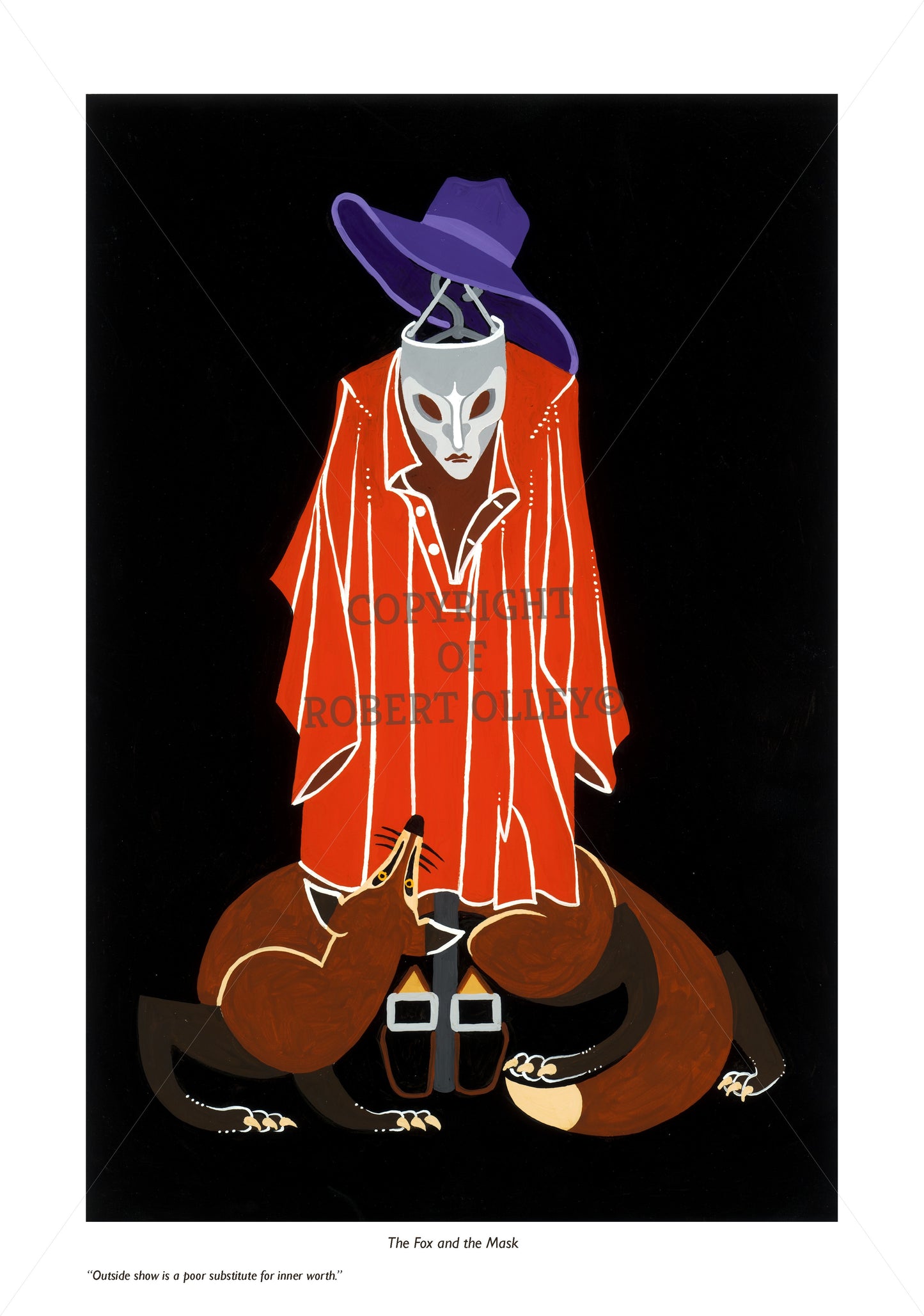 Aesop's Fables print - The Fox And The Mask