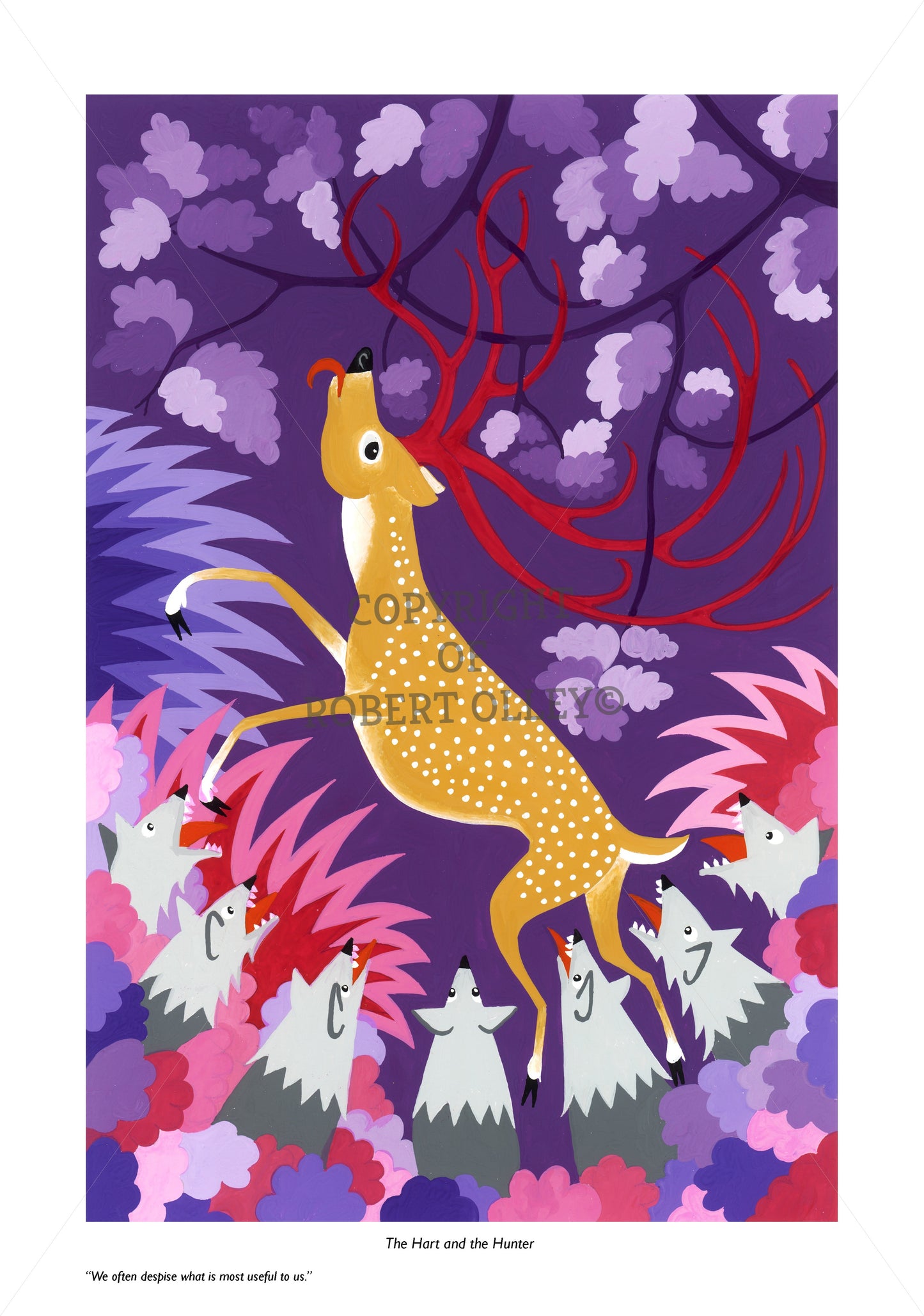 Aesop's Fables print - The Hart And The Hunter