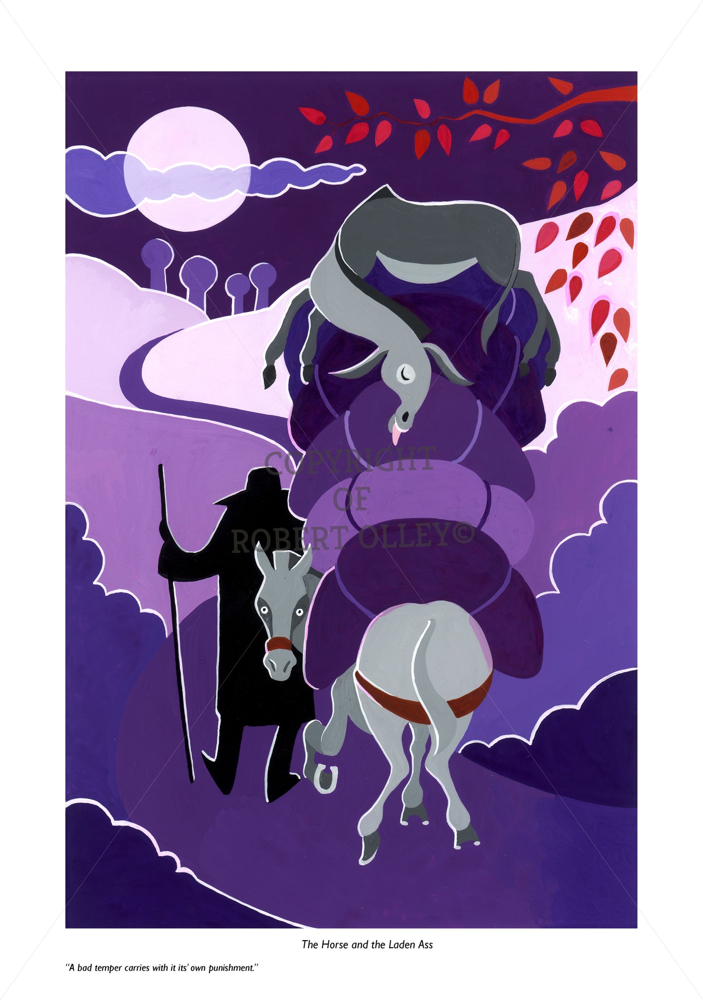 Aesop's Fables print - The Horse And The Laden Ass