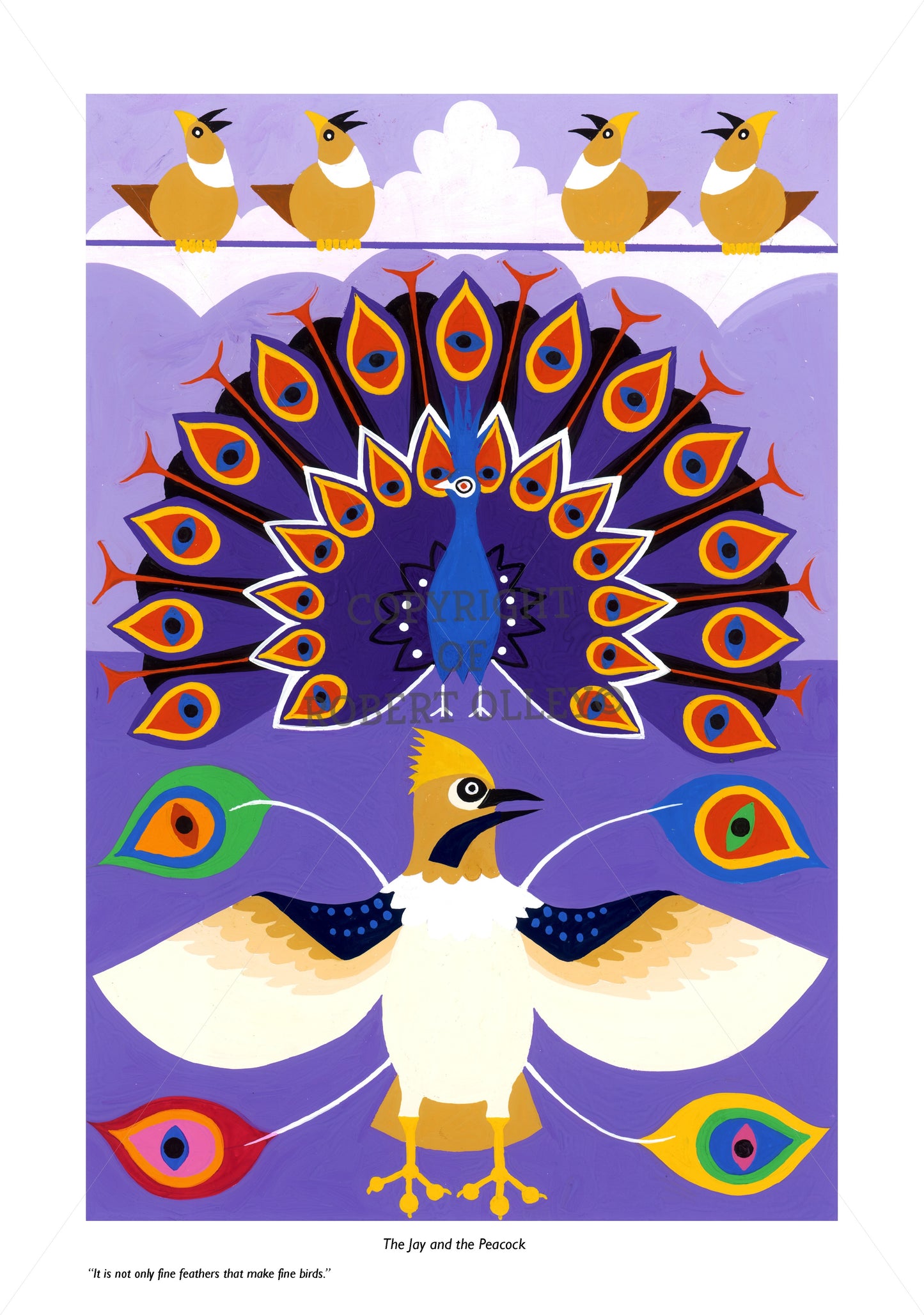 Aesop's Fables print - The Jay And The Peacock