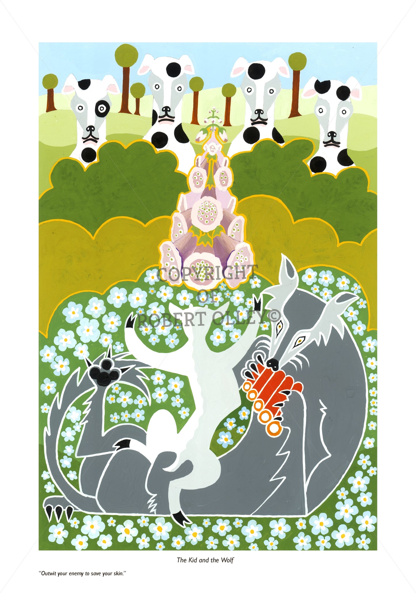 Aesop's Fables print - The Kid And The Wolf