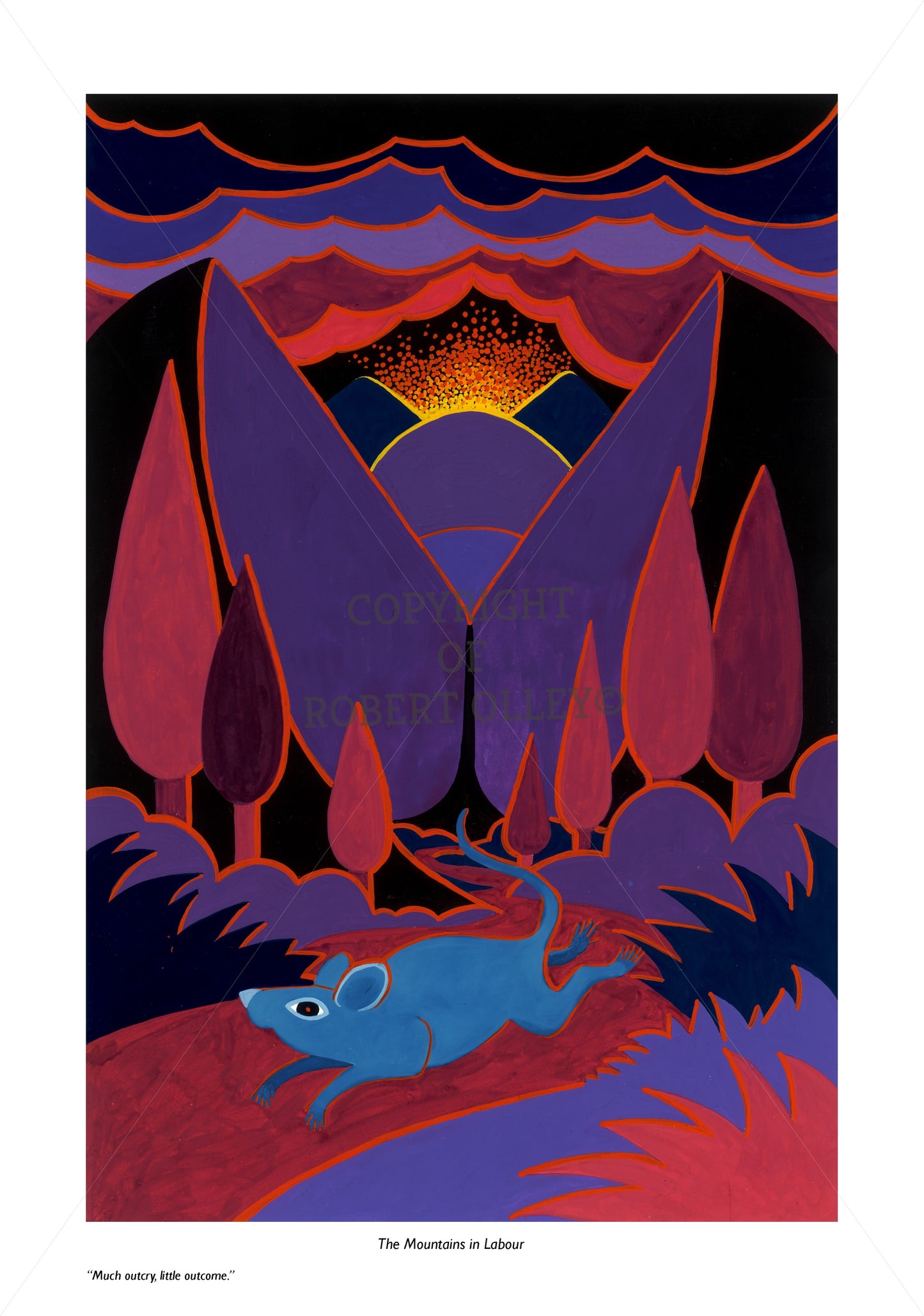 Aesop's Fables print - The Mountains In Labour