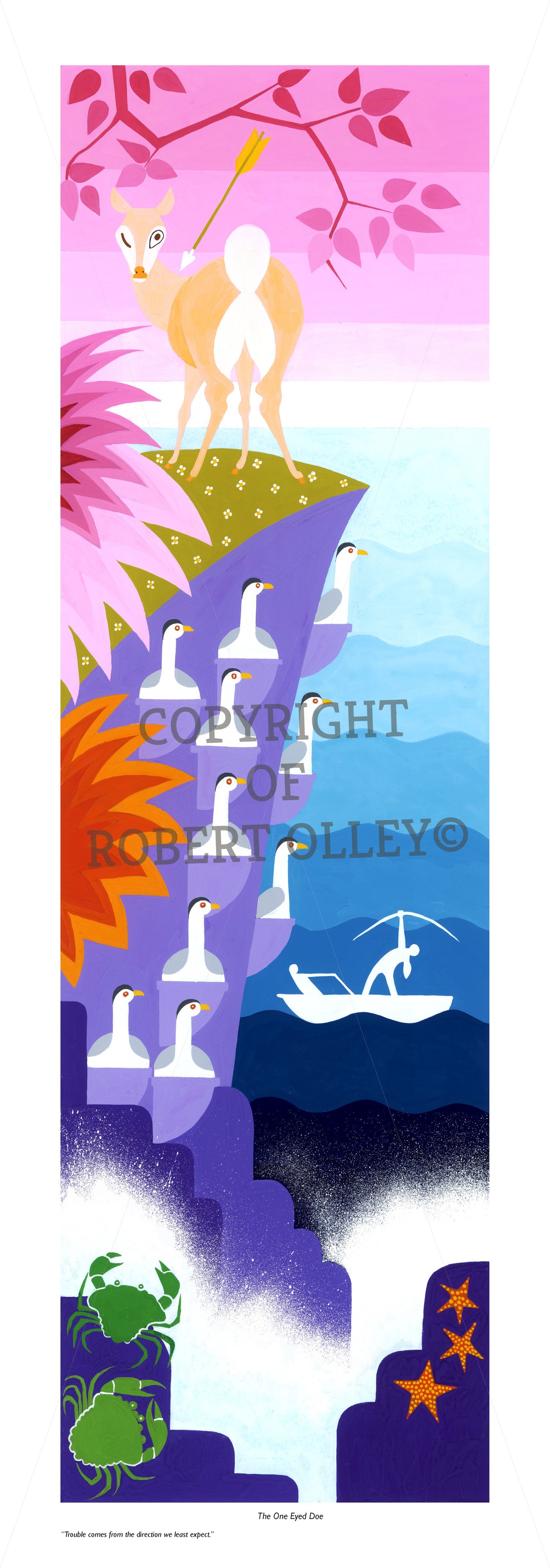 Aesop's Fables print - The One Eyed Doe