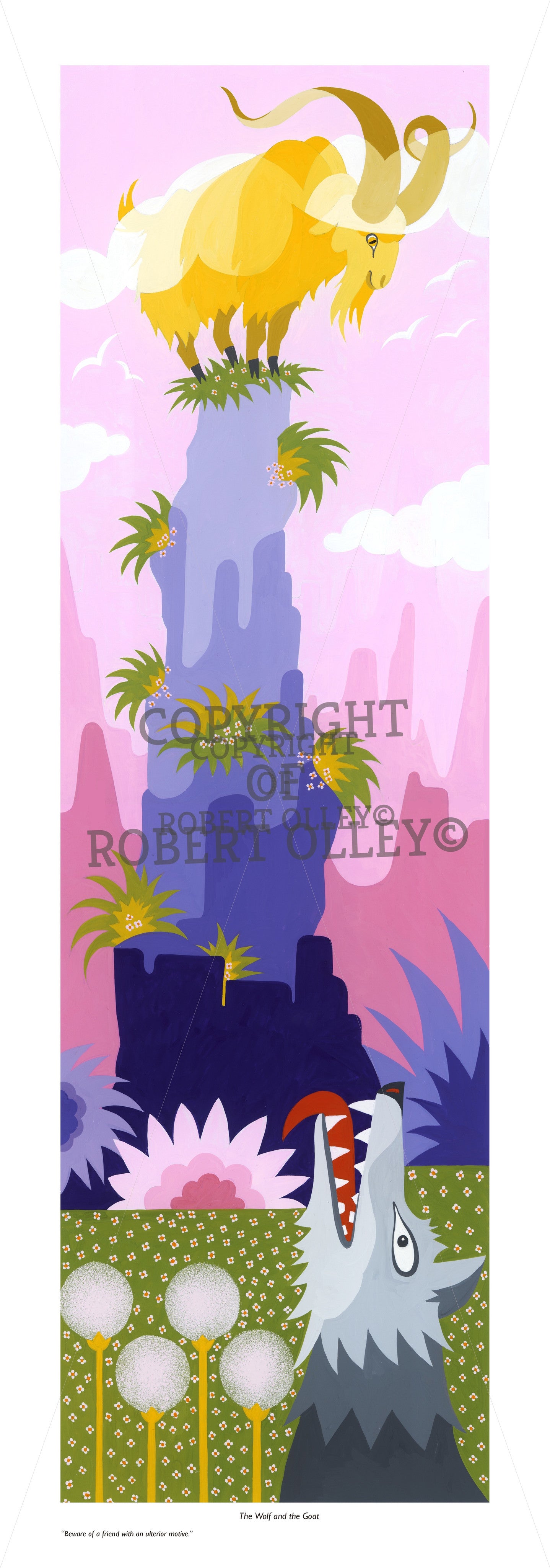 Aesop's Fables print - The Wolf And The Goat