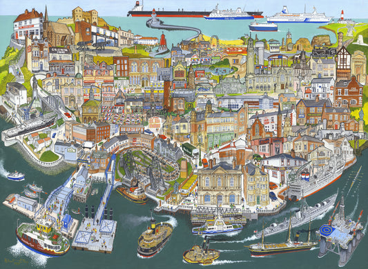 North East Art Prints / Personalised Gifts - Coal, Ships, Fish and Chips