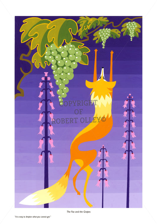 Aesop's Fables print - The Fox And The Grapes