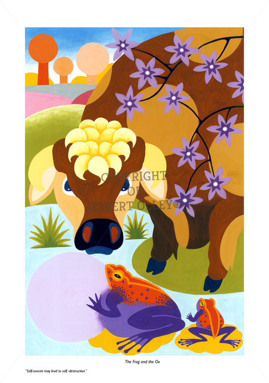 Aesop's Fables print - The Frog And The Ox