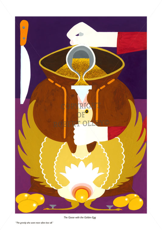 Aesop's Fables print - The Goose With The Golden Egg