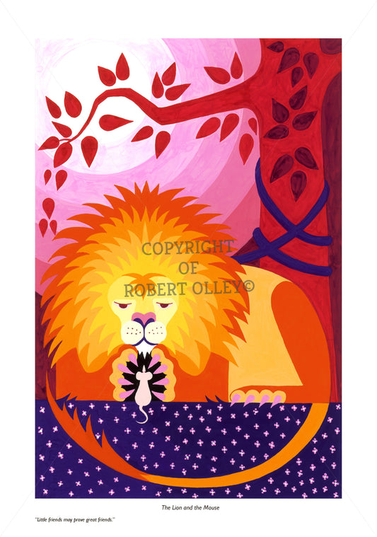 Aesop's Fable print - The Lion And The Mouse