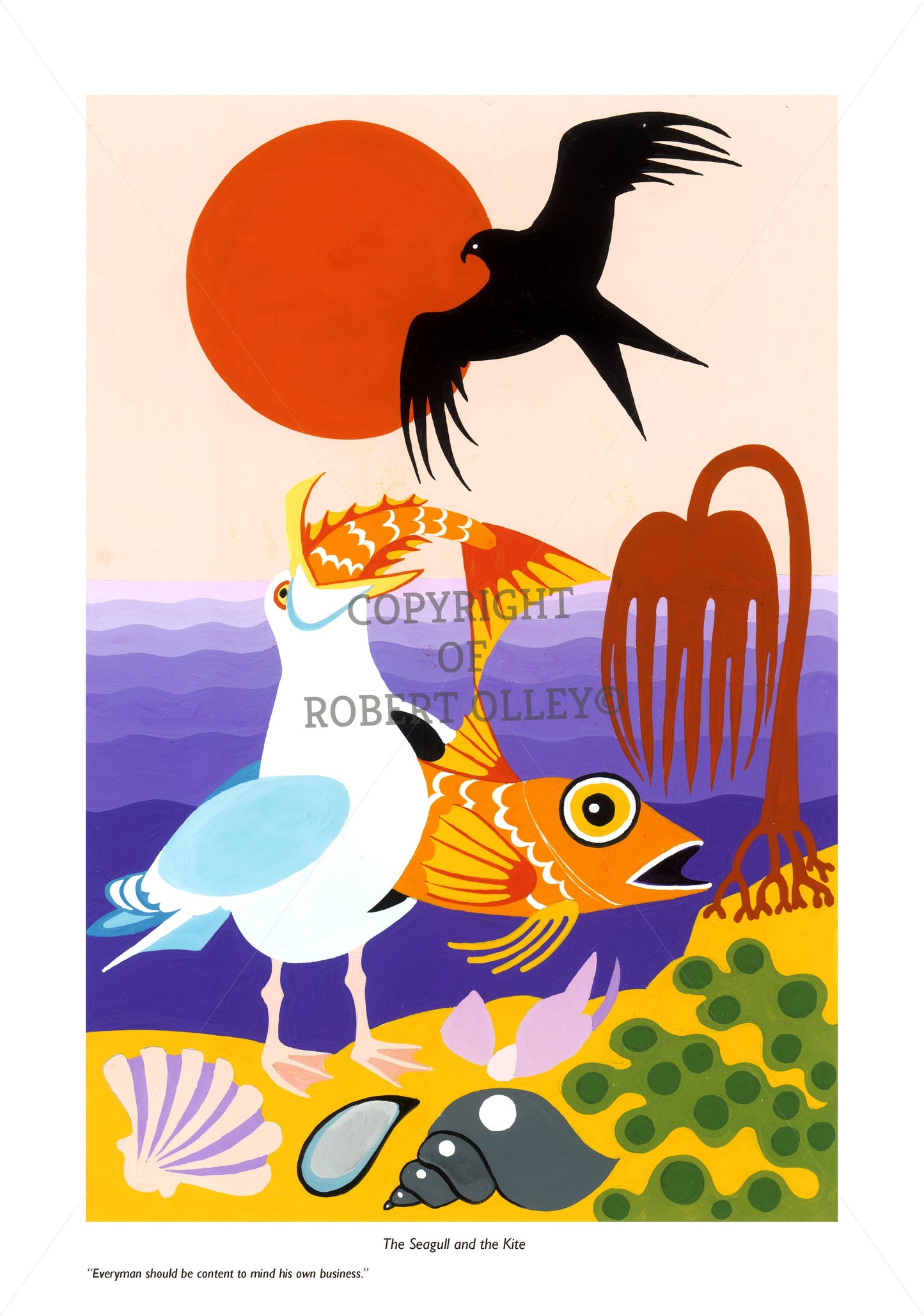 Aesop's Fables print - The Seagull And The Kite